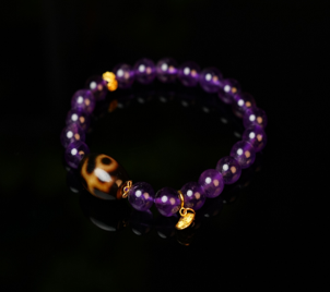 0205XZ45-西藏天珠-貴人紫水晶手串（A45）