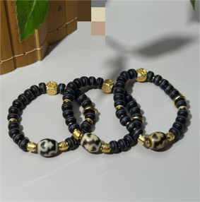 0205XZ49-西藏天珠-飛碟寶瓶一線藥師手串（A49）