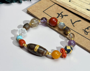 0205XZ59-西藏天珠-七眼太歲18k手串（A59）