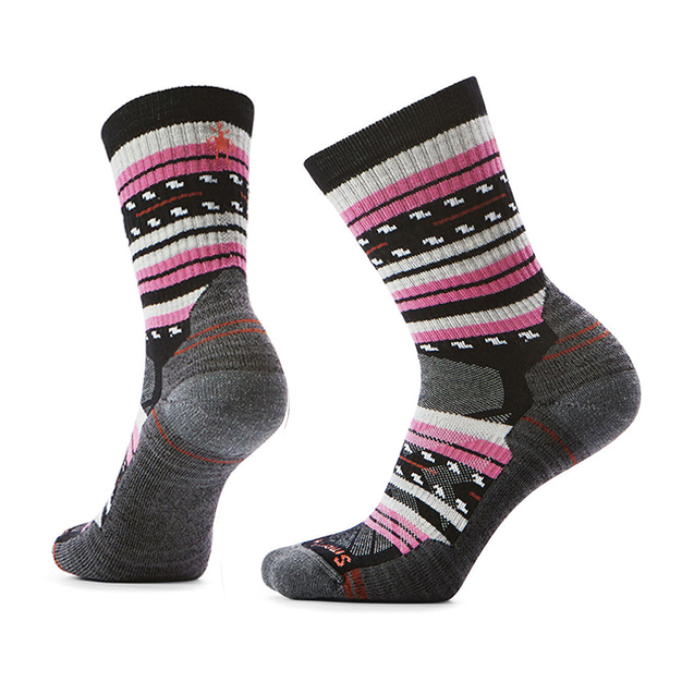 【Smartwool】女機能戶外全輕量減震瑪格麗特紋中長襪 黑色 / SW001586