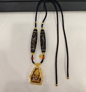 0205XZ82-西藏天珠-三眼九眼紮基拉姆招財項鏈（A82）