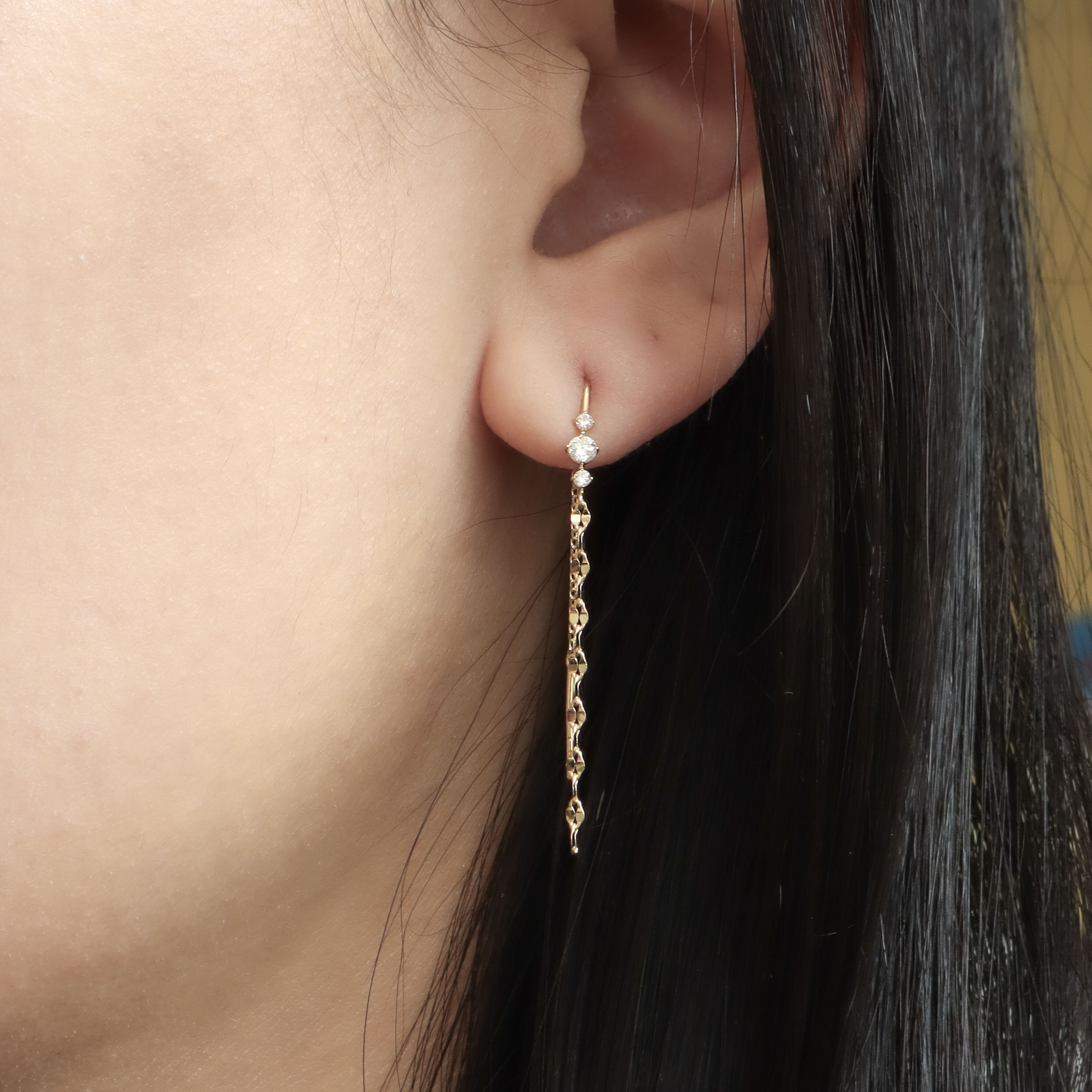 10K/脣形長鍊耳環