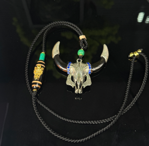 0205XZ89-西藏天珠-牛氣沖天五眼紮基項鏈（A89）