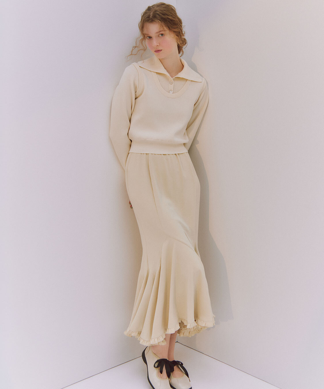 [預購] COCO DEAL裙襬荷葉魚尾長裙