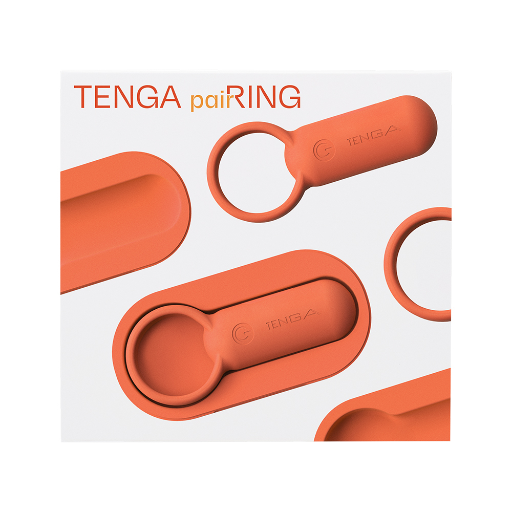 【官網限定】TENGA paiRING 配悅環 珊瑚橘+PLAY GEL [刺激黑] 套組
