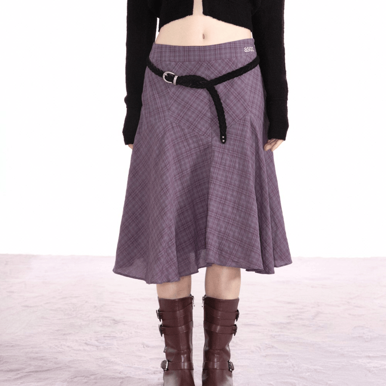 ASON｜LONDON CHECK MIDI SKIRT [2 colors]