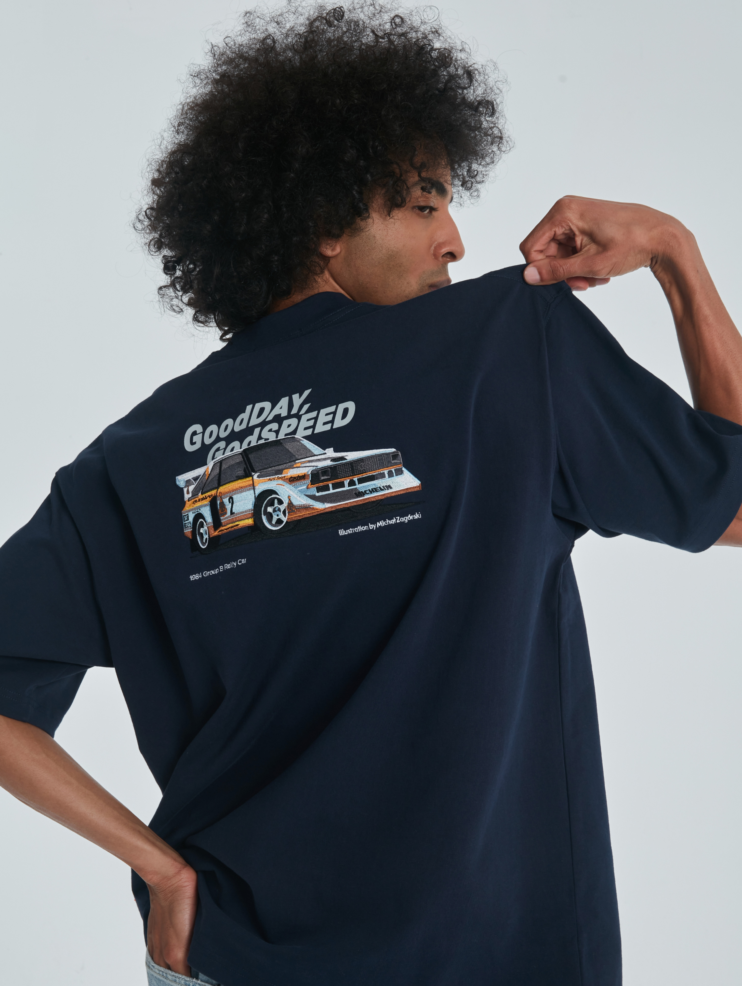 1984 Audi Sport Quattro S1 刺繍車Tシャツ｜TonyKwang