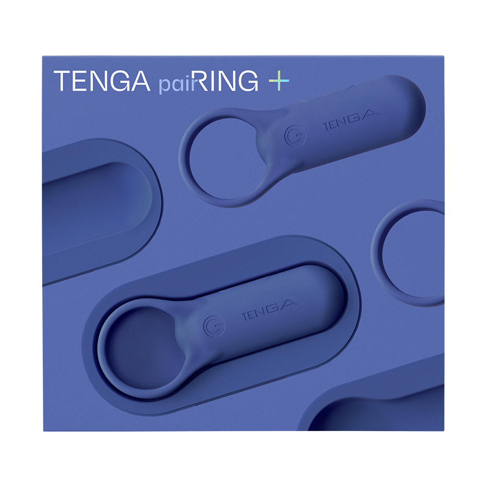 【官網限定】TENGA paiRING+ 配悅環 加強版 深藍色+PLAY GEL [刺激黑] 套組
