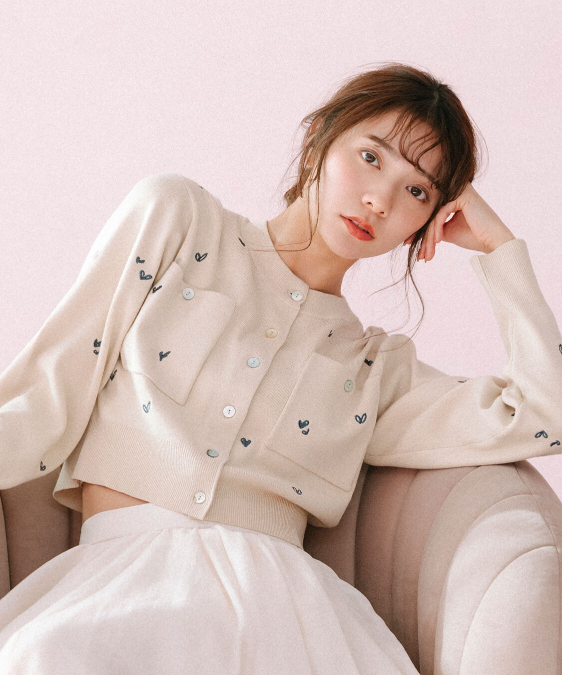 [預購] COCO DEAL 小花／愛心刺繡針織開襟外套