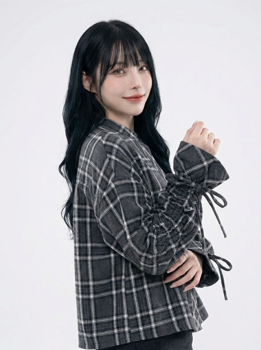 CE gathered sleeves and ribbon design TOP