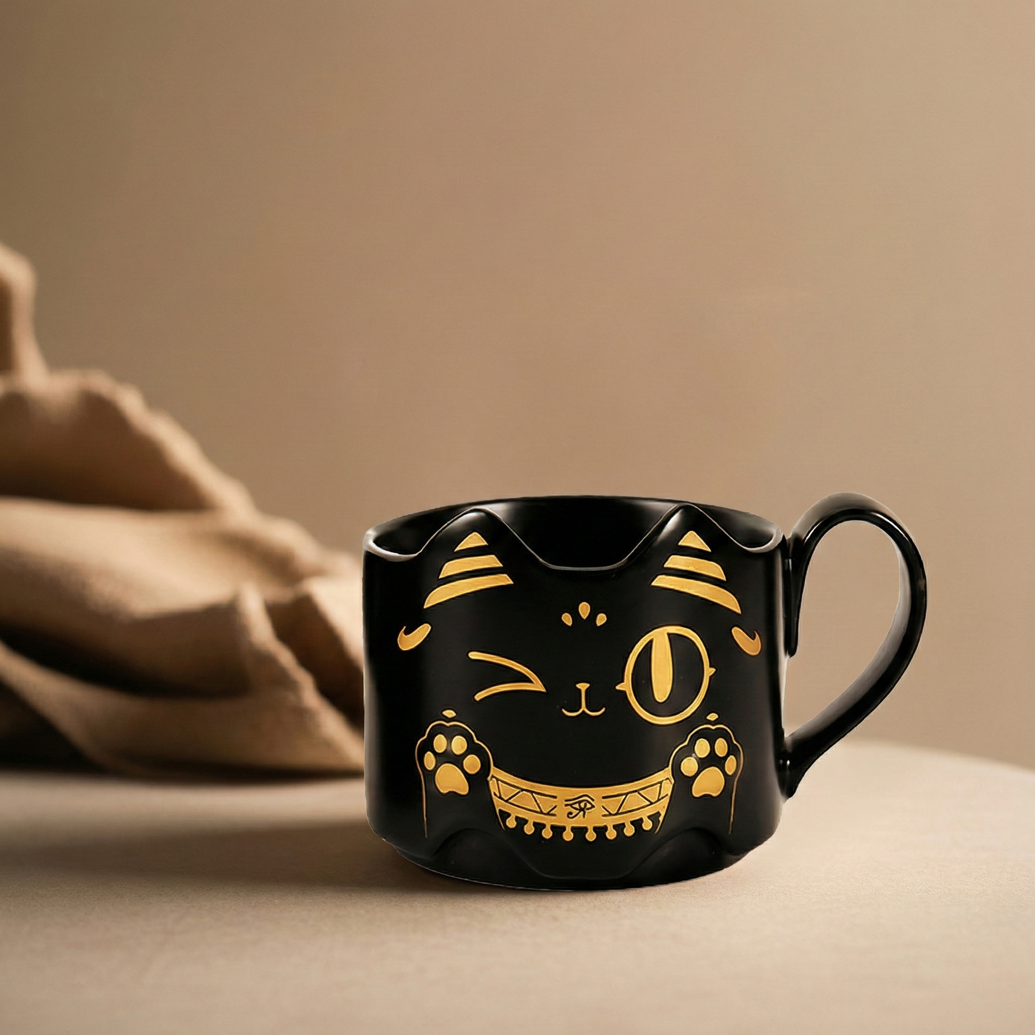 大英博物館｜巴斯特系列｜萌貓異形疊疊馬克杯-wink喵