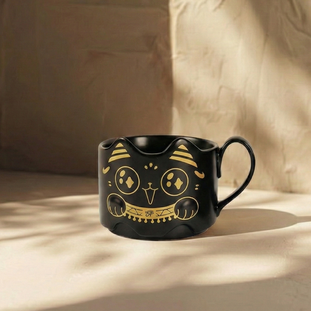大英博物館｜巴斯特系列｜萌貓異形疊疊馬克杯-招財喵