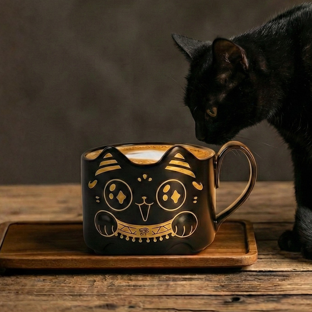 大英博物館｜巴斯特系列｜萌貓異形疊疊馬克杯-招財喵