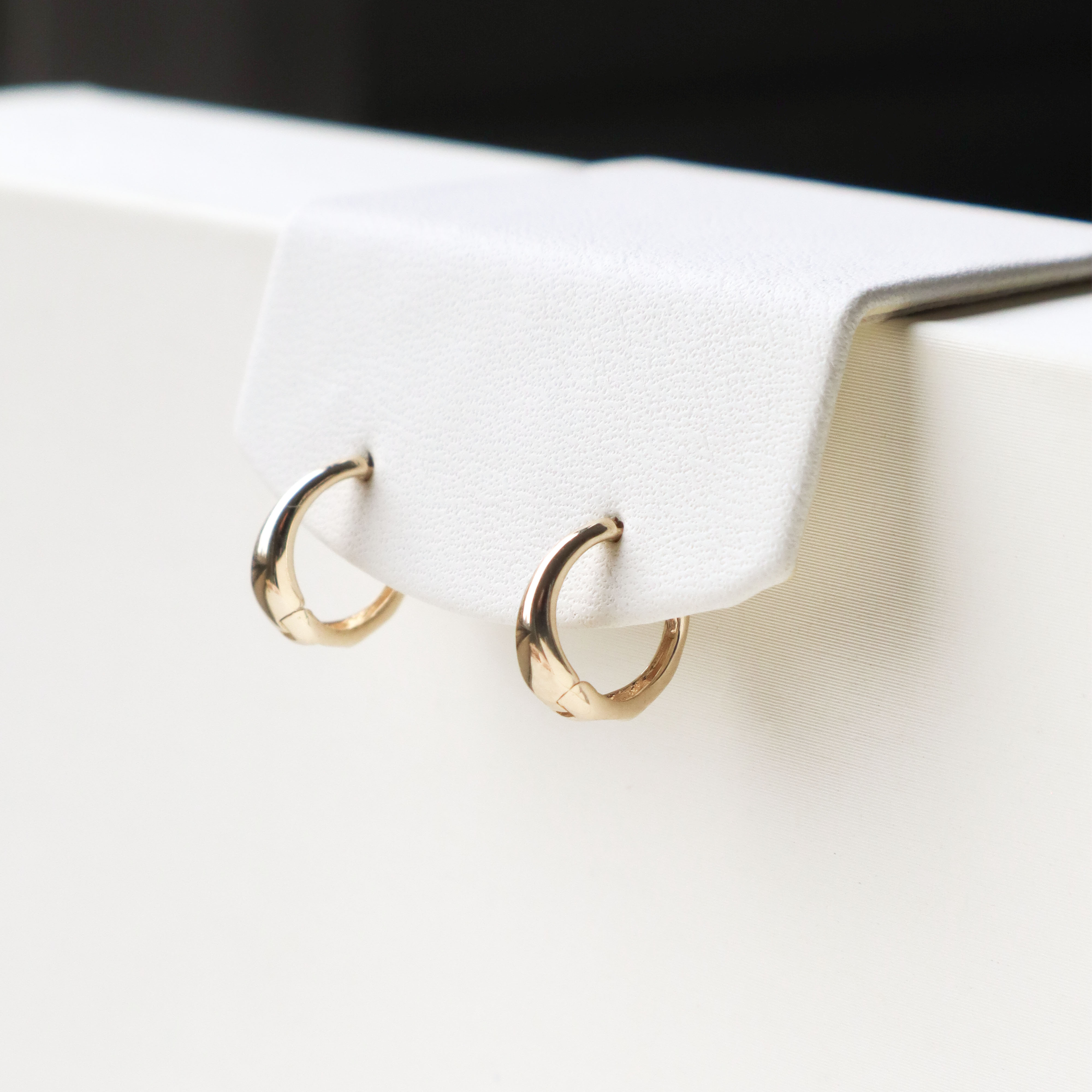 10K/漸寬素面圈式耳環