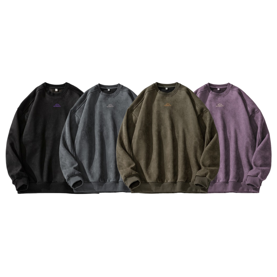 美式復古重磅麂皮絨大學T K3776