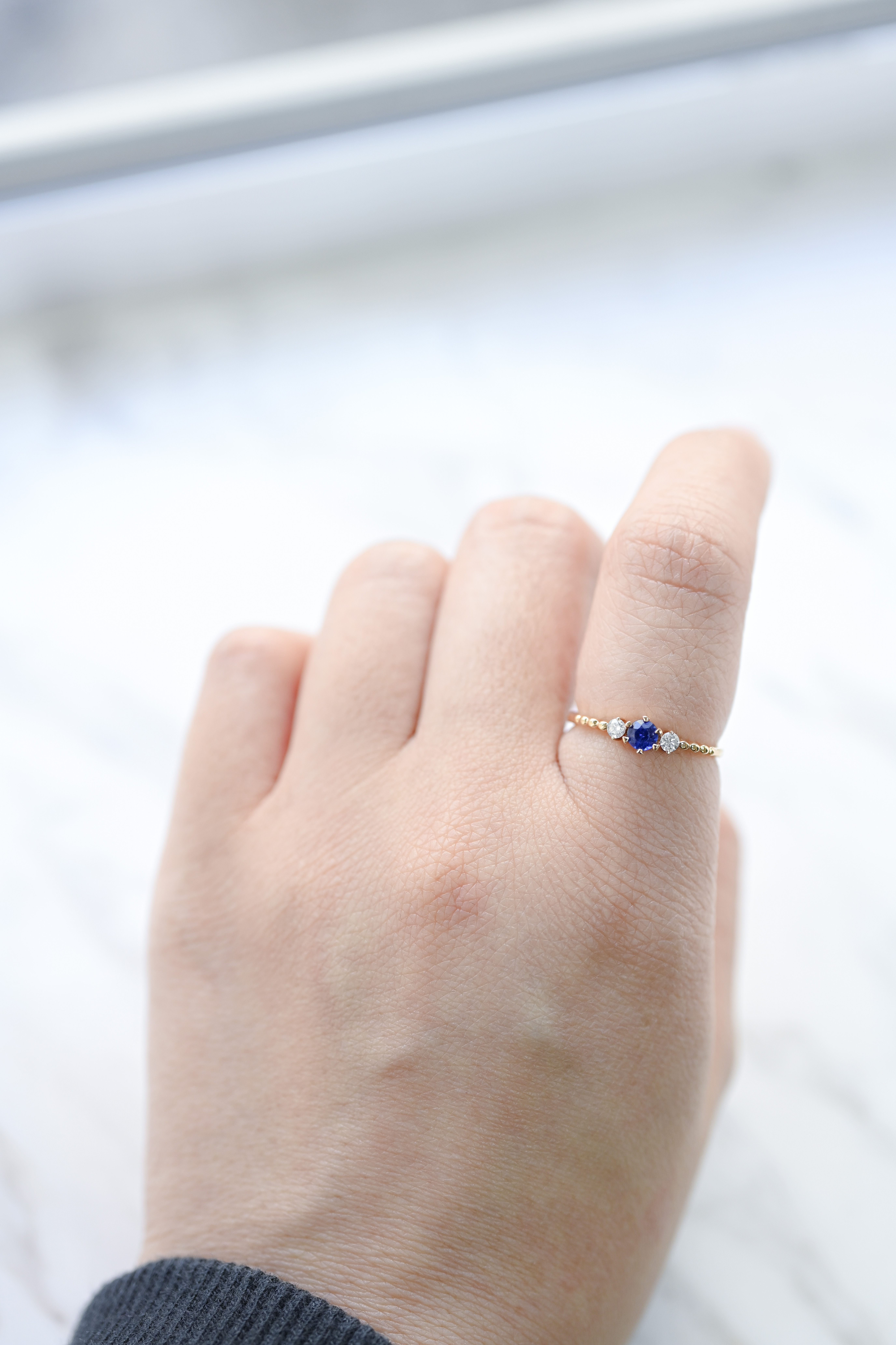 18K Classio Blue Sapphire Diamond Ring