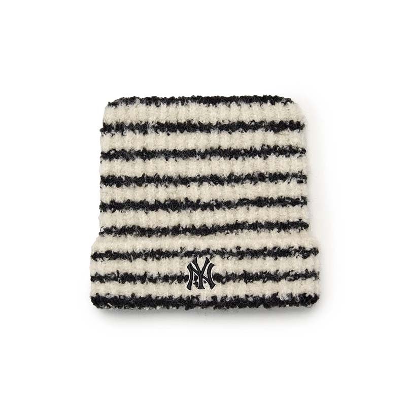 韓國 MLB 貓耳針織毛帽 黑白色 Karina 同款 MLB-07 [台灣現貨]