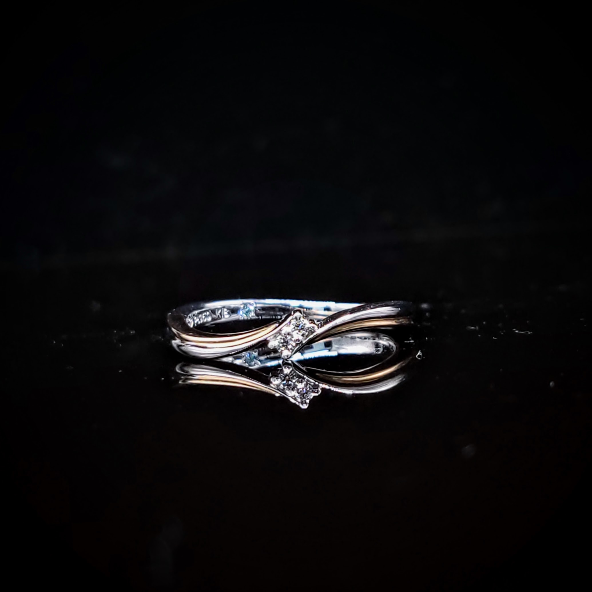 全新18K玫瑰金 鉑金PT950 2份鑽石戒指