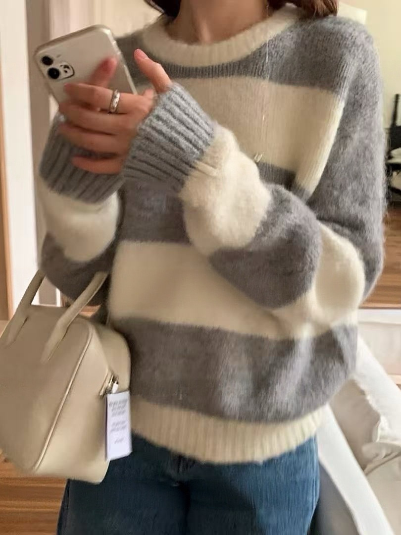 549 寬條紋針織毛衣