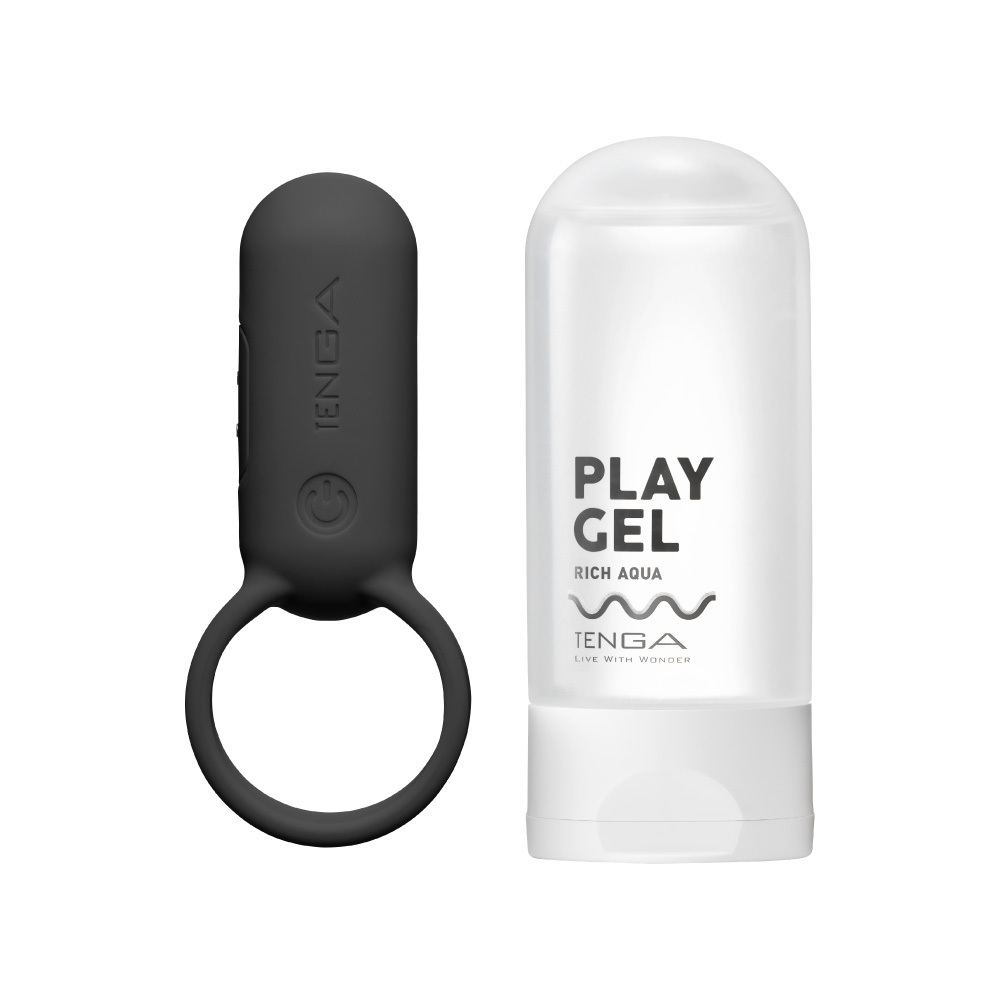 【官網限定】TENGA paiRING 配悅環 黑色+PLAY GEL [濃厚白] 套組