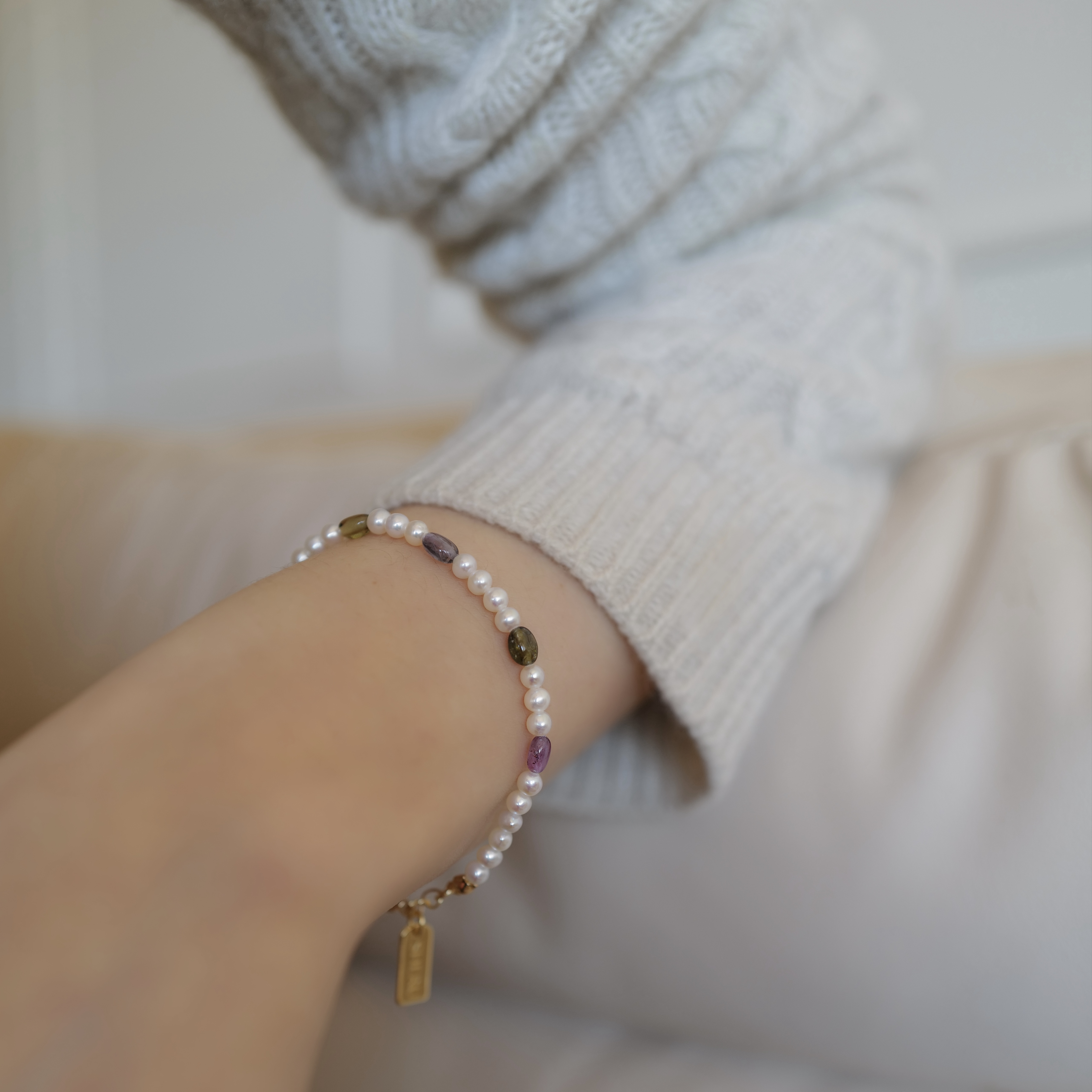 Spring Glow Tourmaline｜春日柔光 碧璽珍珠手鏈