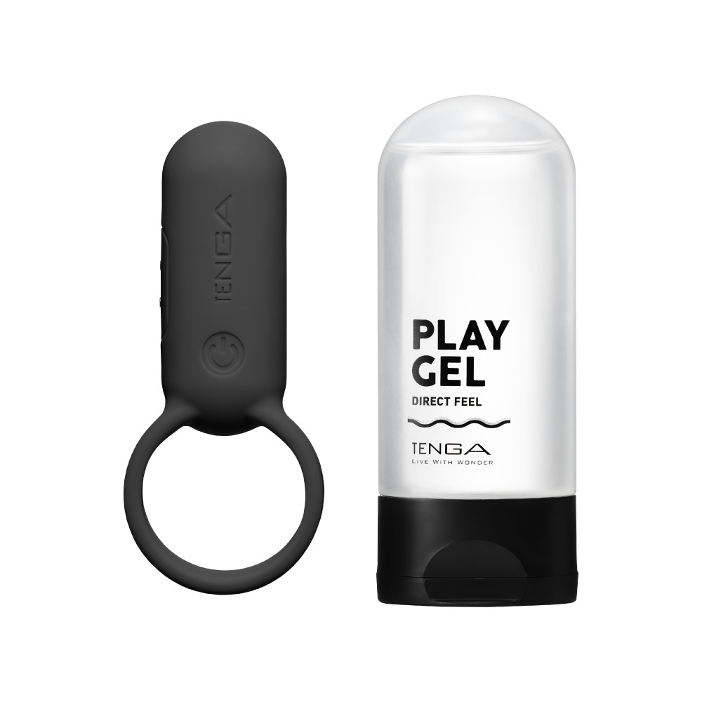 【官網限定】TENGA paiRING 配悅環 黑色+PLAY GEL [刺激黑] 套組