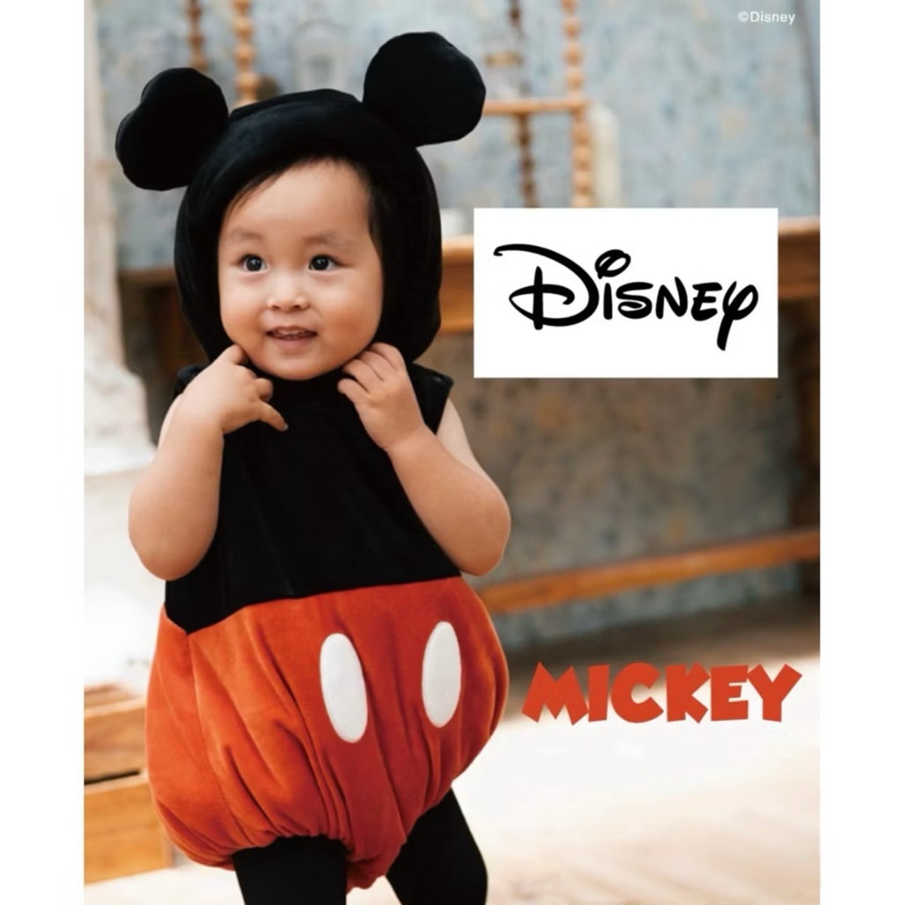 日本🇯🇵米奇背心連身衣附帽(80-90)