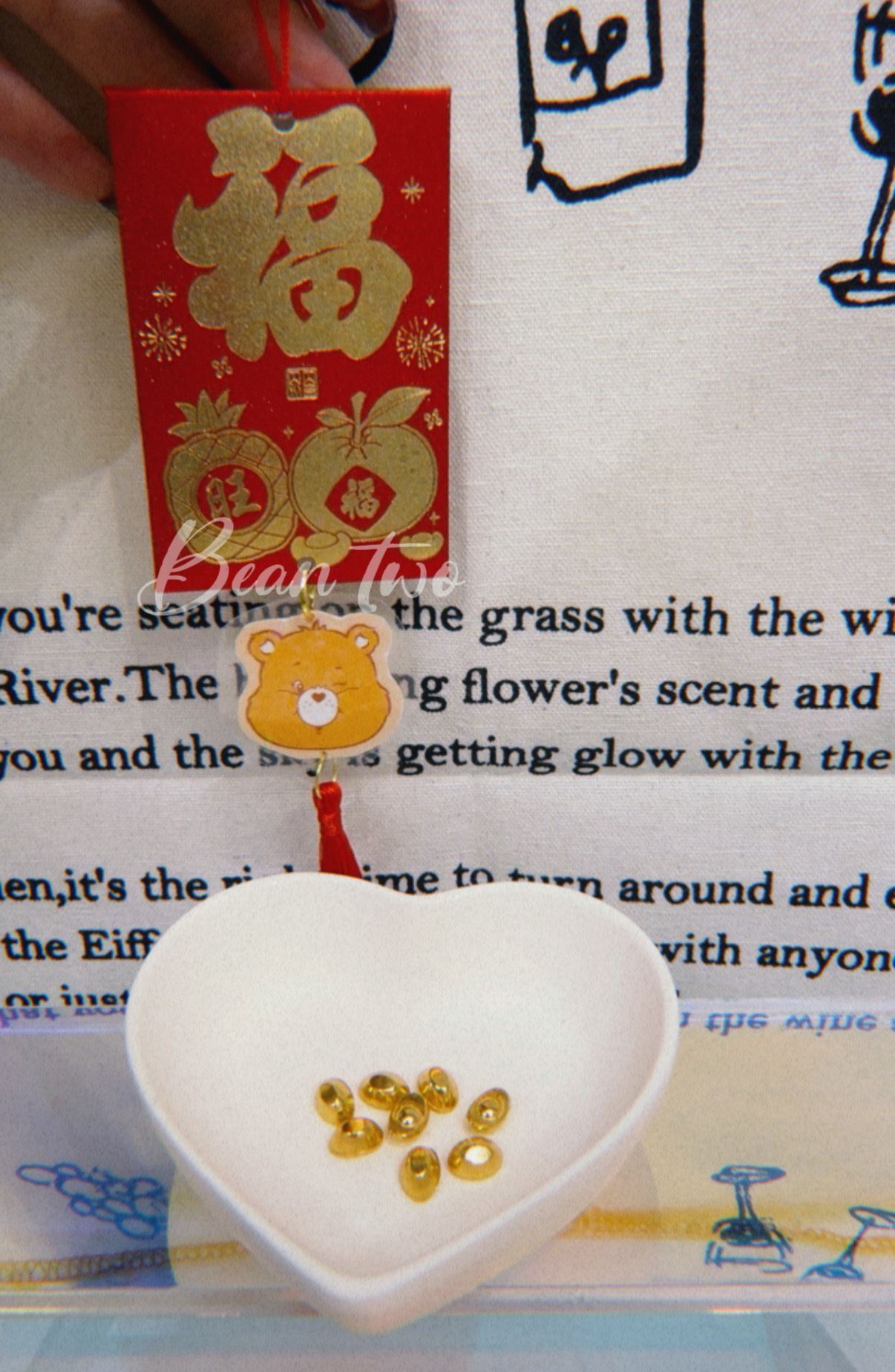 🇭🇰手作閃閃迷你8顆元寶紅包袋掛飾（過爐）