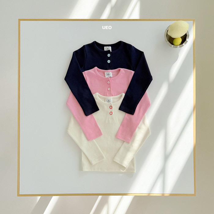 正韓春ueo 三色撞色扣上衣