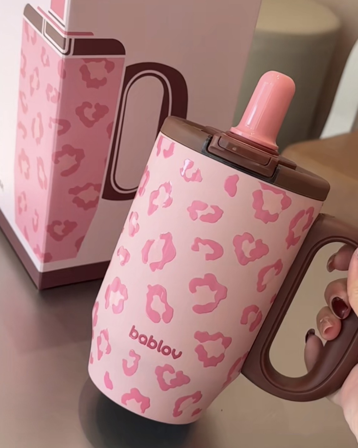 <豹意思2.0 單個免運🐆>BABLOV 二代 豹紋 迷你 大容量 冰霸杯 680ml