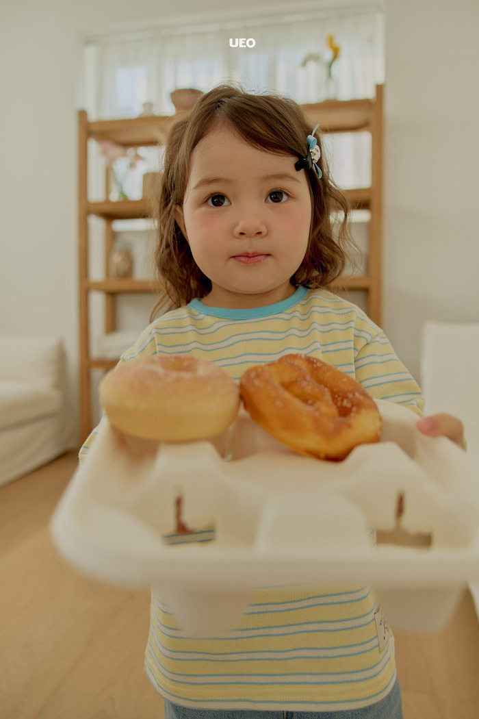 正韓春ueo 兩色撞色條紋上衣