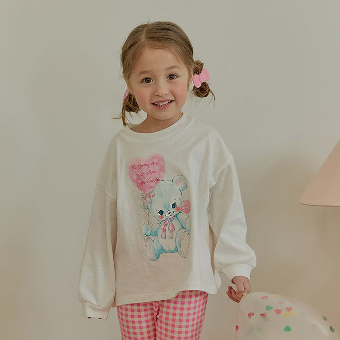 正韓春ueo 兩色氣球小熊上衣