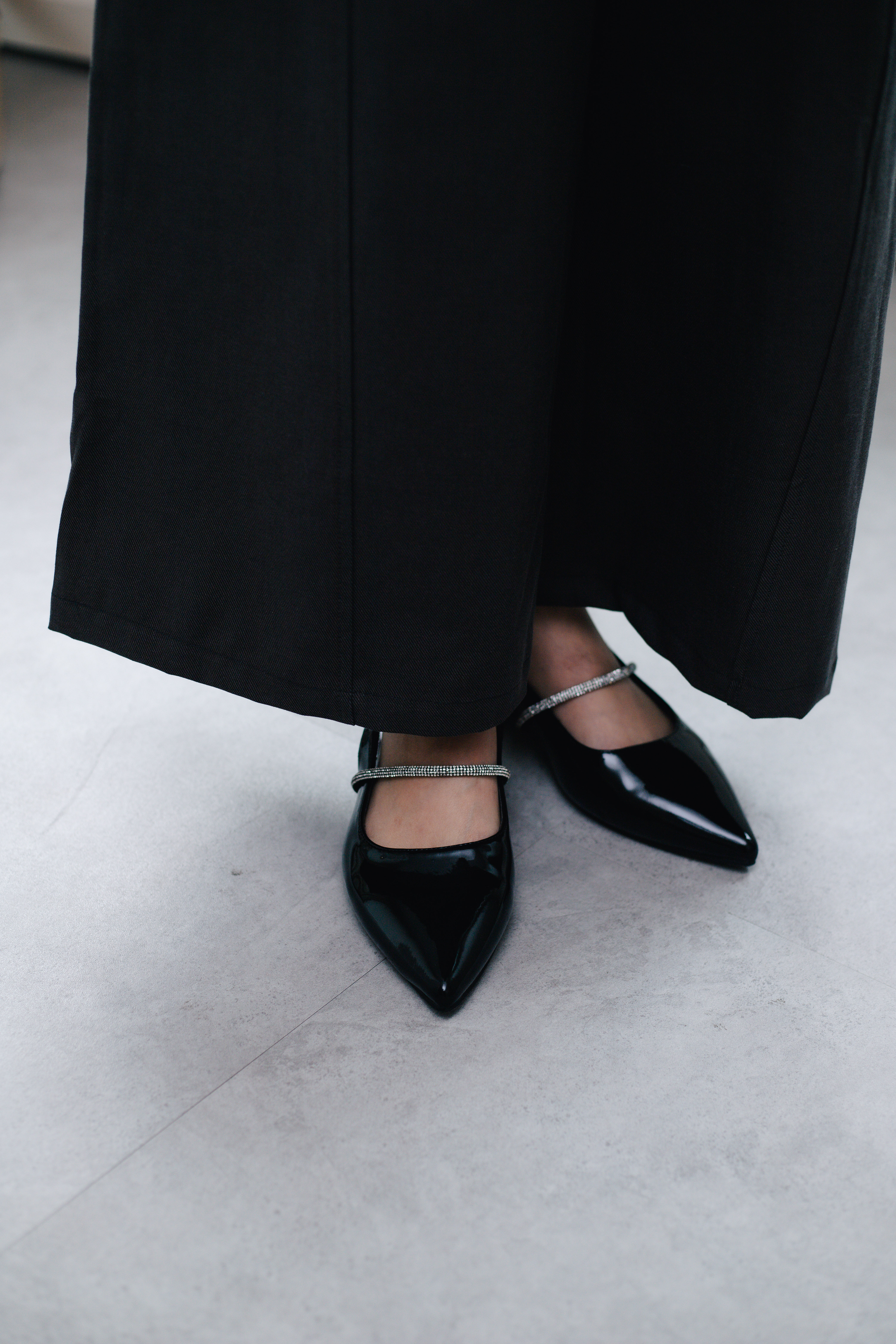 Steffy Crystal Embellishment Mules  Black-SH093BLK