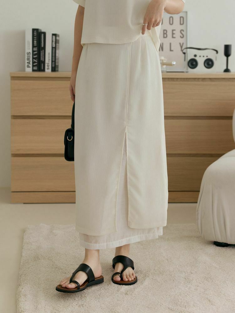 極美雙層開衩仙氣長裙