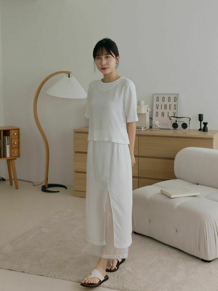 極美雙層開衩仙氣長裙