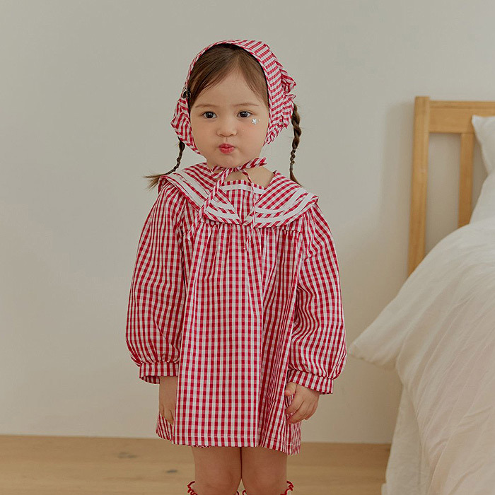 正韓春ueo 兩色鄉村格子洋裝