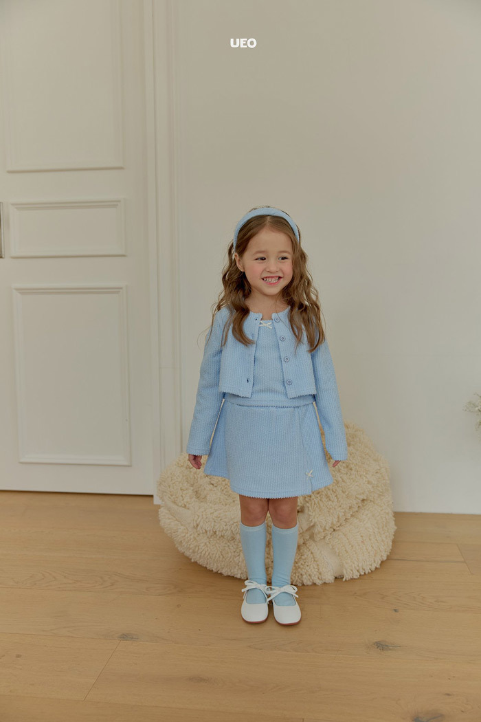 正韓春ueo 兩色蝴蝶結棉花糖裙