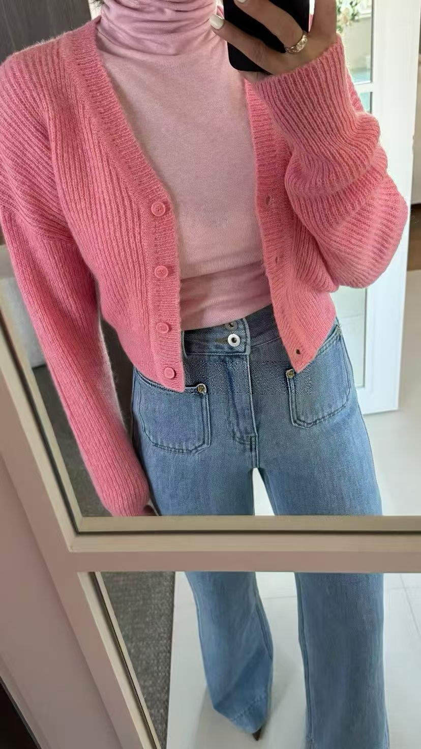 506 正韓羊毛v領外套