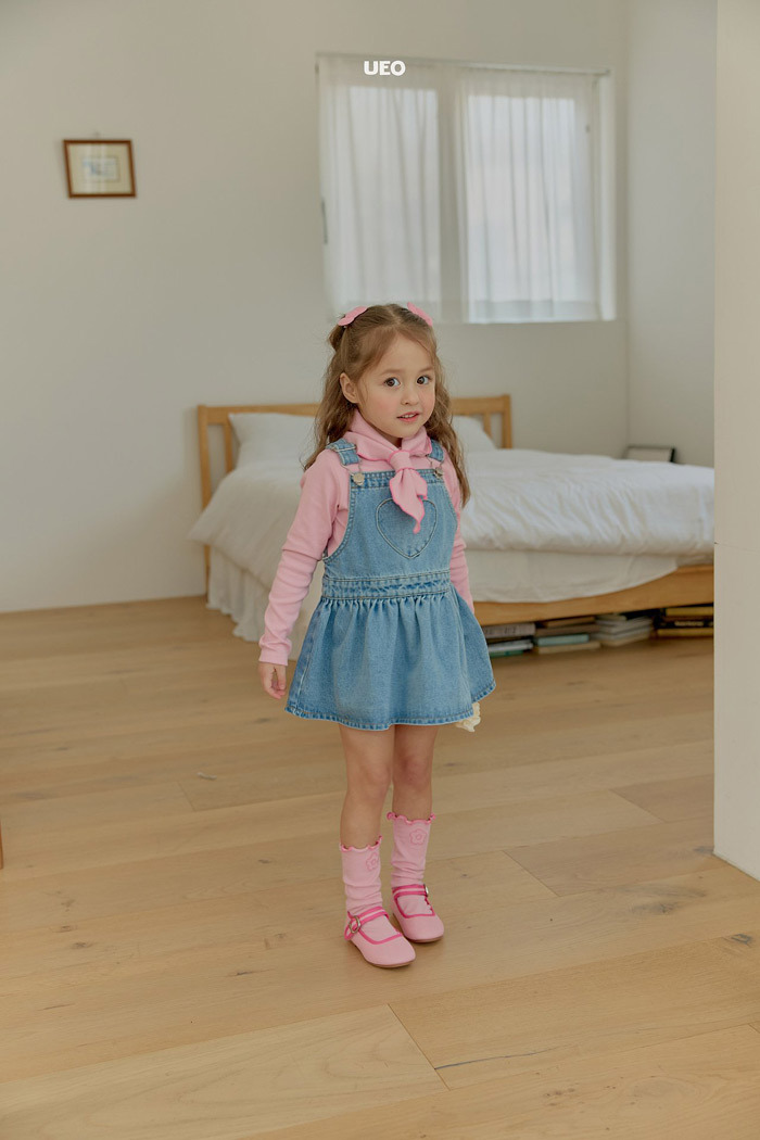 正韓春ueo 愛心牛仔裙