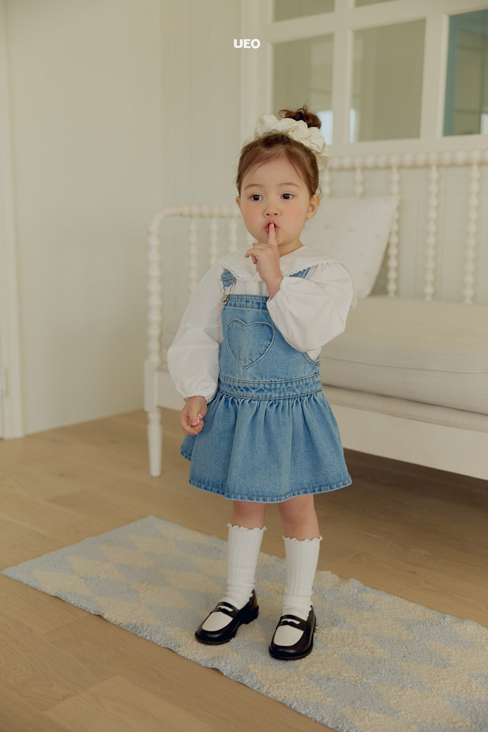 正韓春ueo 愛心牛仔裙