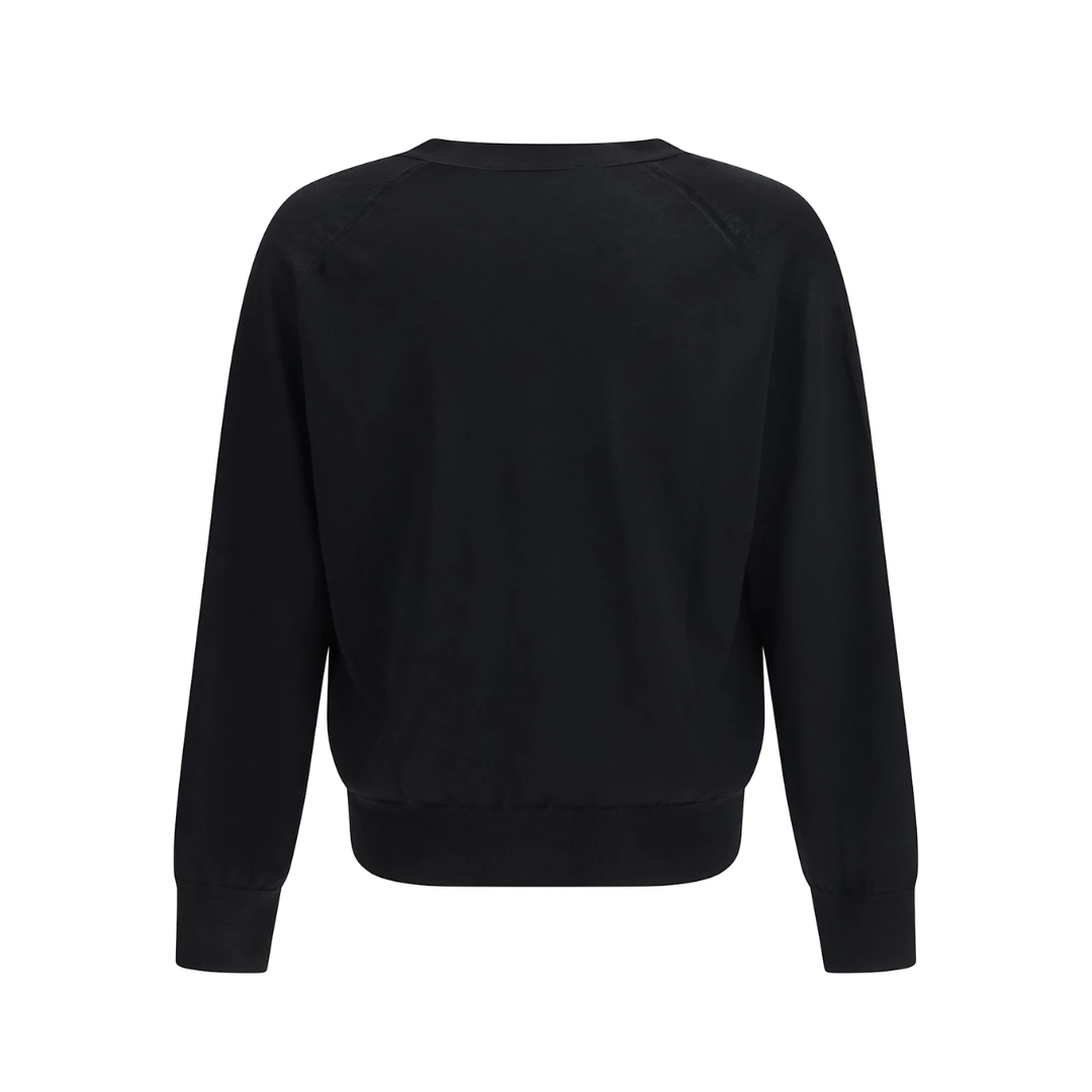 1FF0101-210 [AMI PARIS] Cardigan with Chest Embroidery (SS26) Black #HKC384KN0039-0180 (C-EU-E)