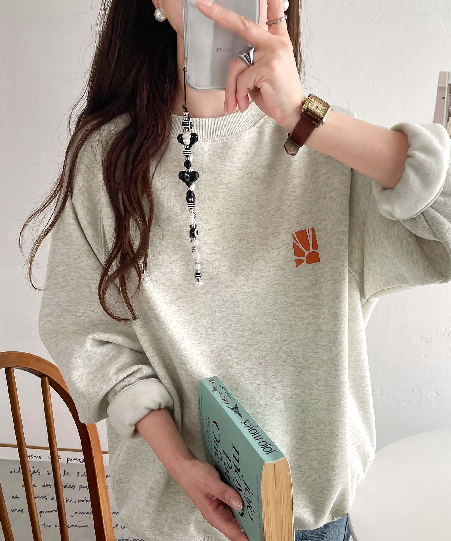 🇯🇵 日系品牌 JAVA 背後印花 寬鬆 大學T 長袖 抓絨內襯 / 預購