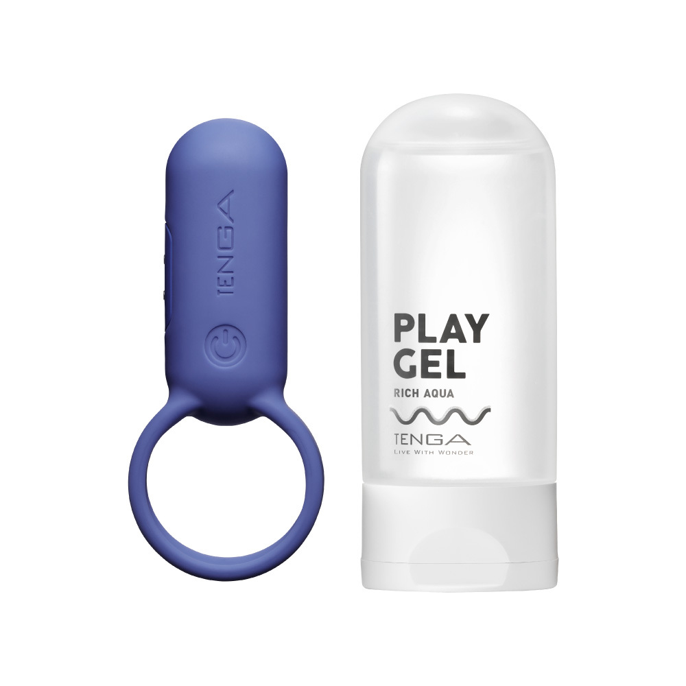【官網限定】TENGA paiRING 配悅環 深藍色+PLAY GEL [濃厚白] 套組