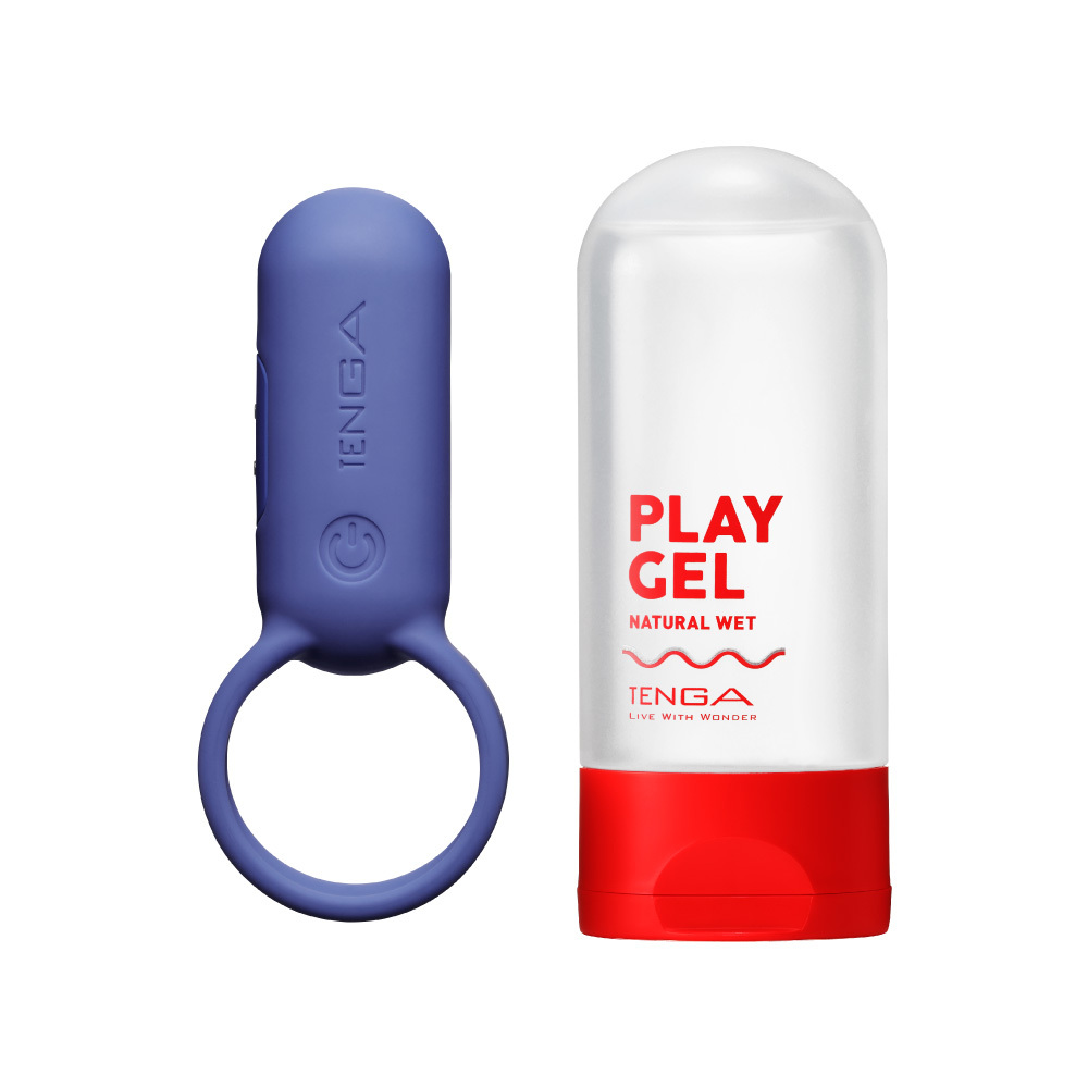 【官網限定】TENGA paiRING 配悅環 深藍色+PLAY GEL [自然紅] 套組