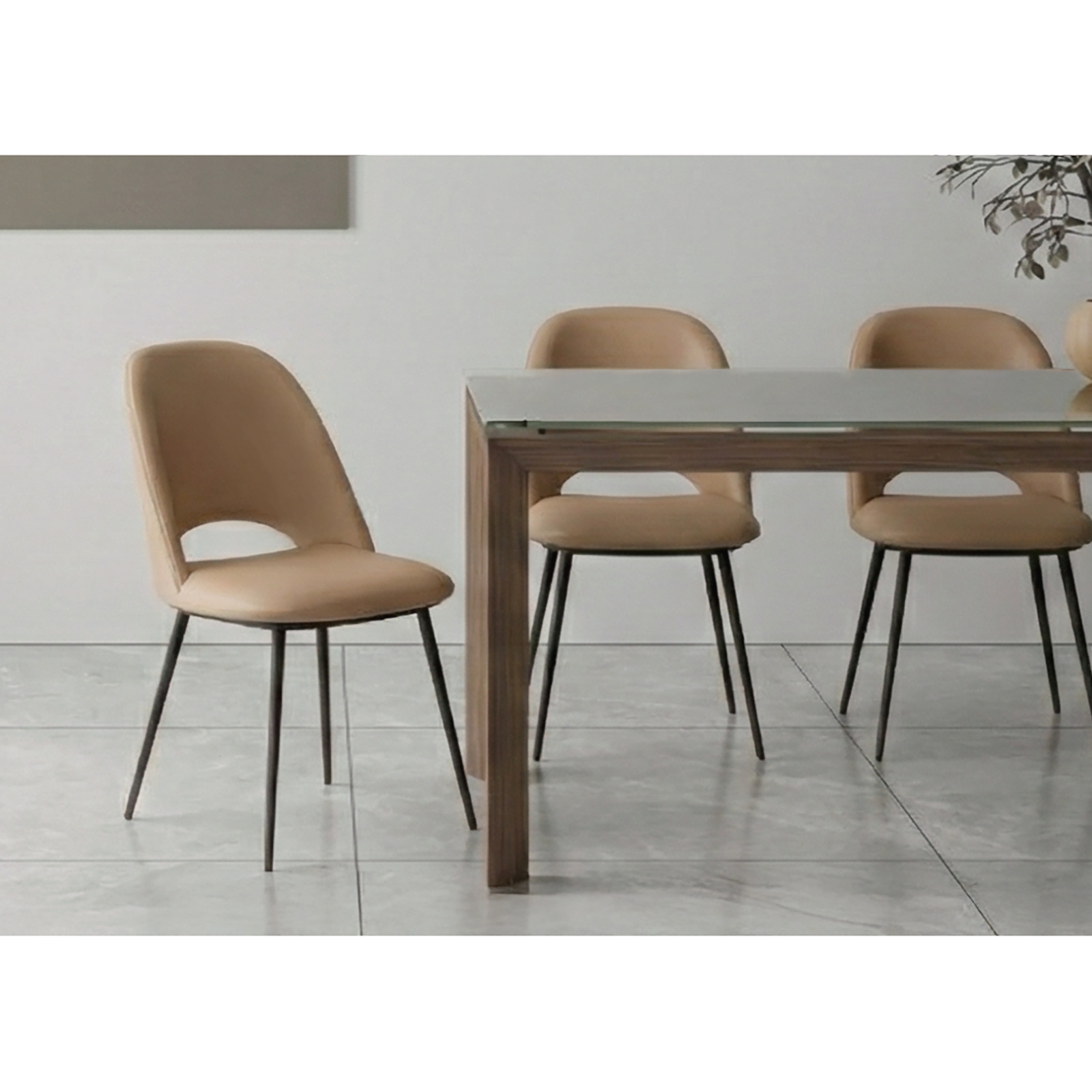 Swift 高耐磨科技皮餐椅 - 奶茶色〔CH293〕