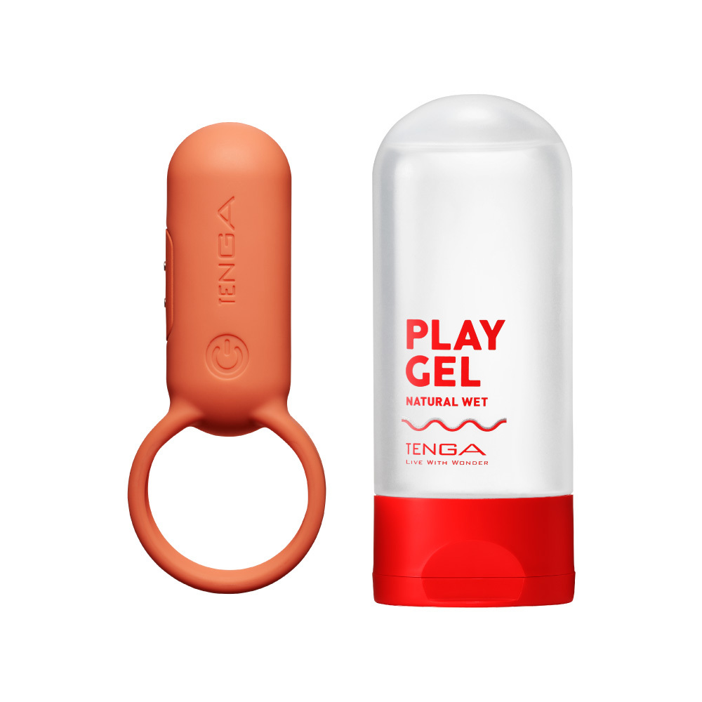 【官網限定】TENGA paiRING 配悅環 珊瑚橘+PLAY GEL [自然紅] 套組