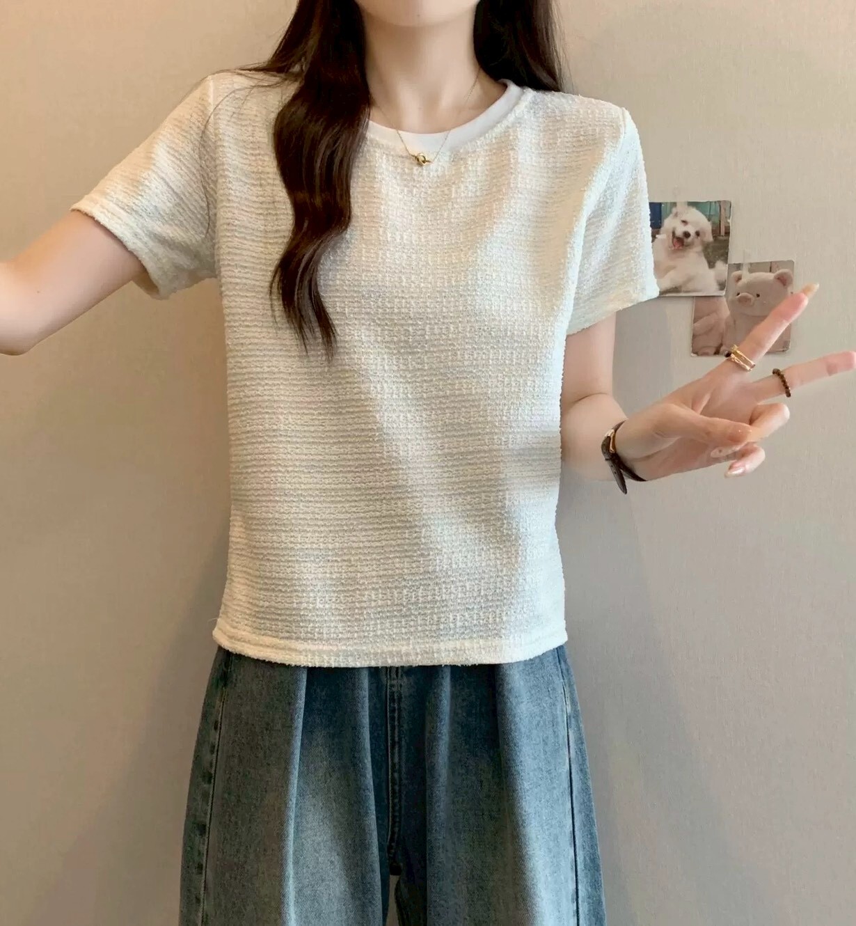 小香風配色毛線上衣