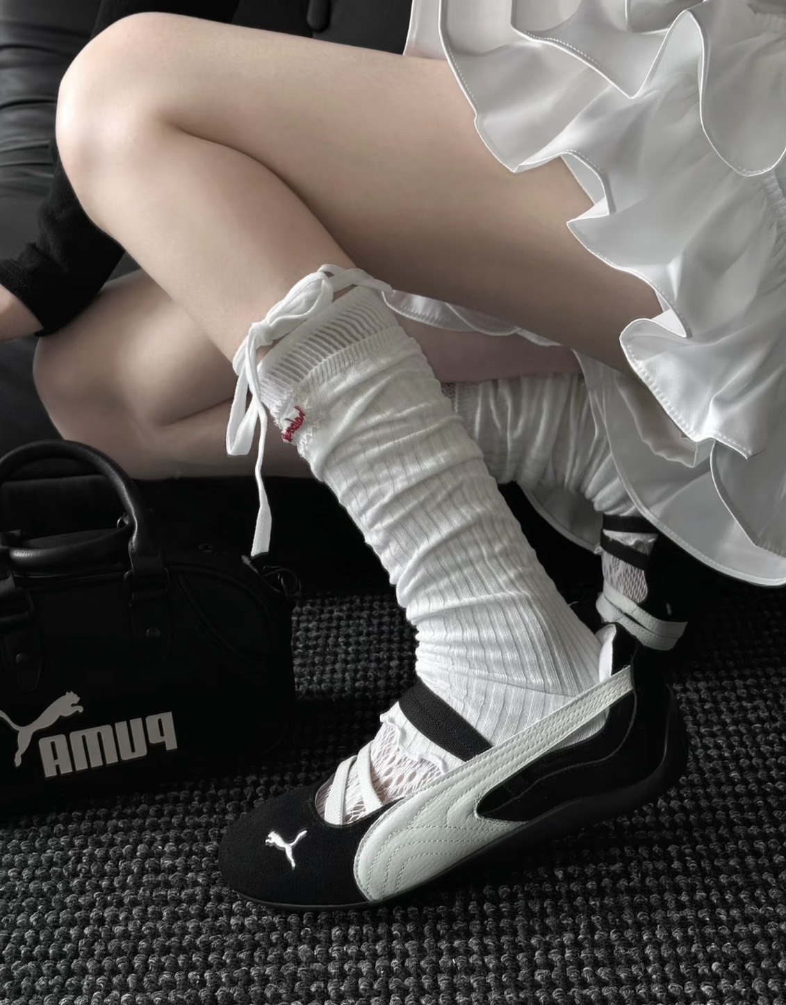 PUMA 休閒鞋 SPEEDCAT BALLET SD Wns 黑白 復古 芭蕾舞鞋 女 40128706