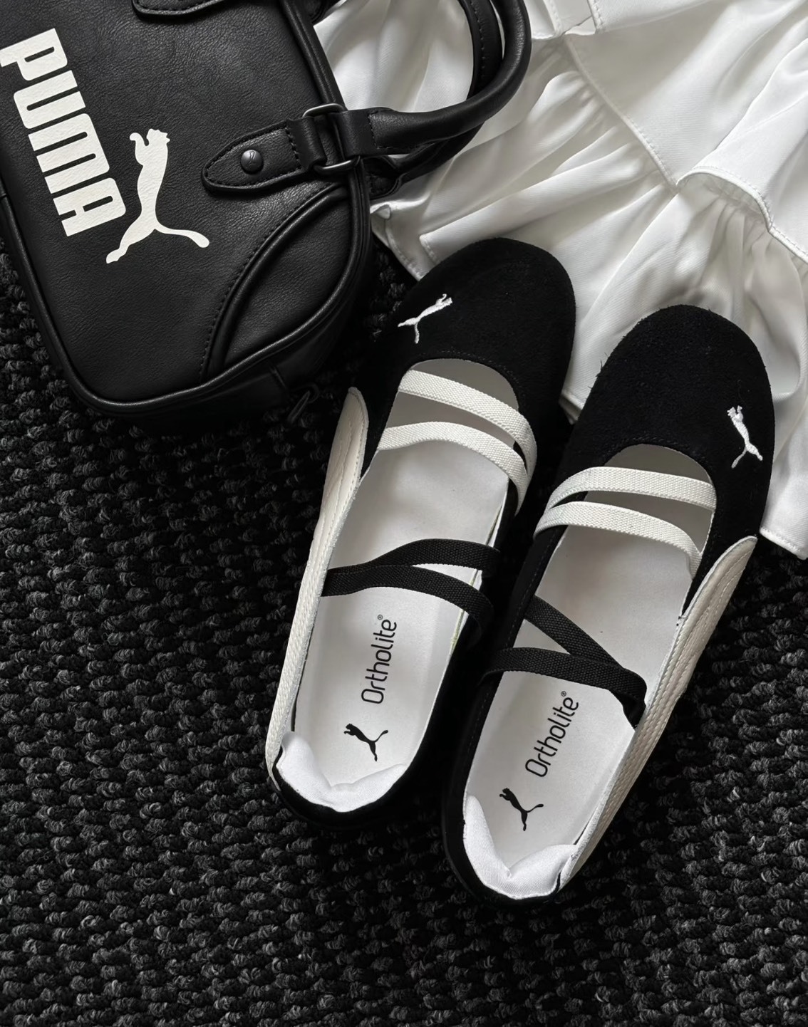 PUMA 休閒鞋 SPEEDCAT BALLET SD Wns 黑白 復古 芭蕾舞鞋 女 40128706