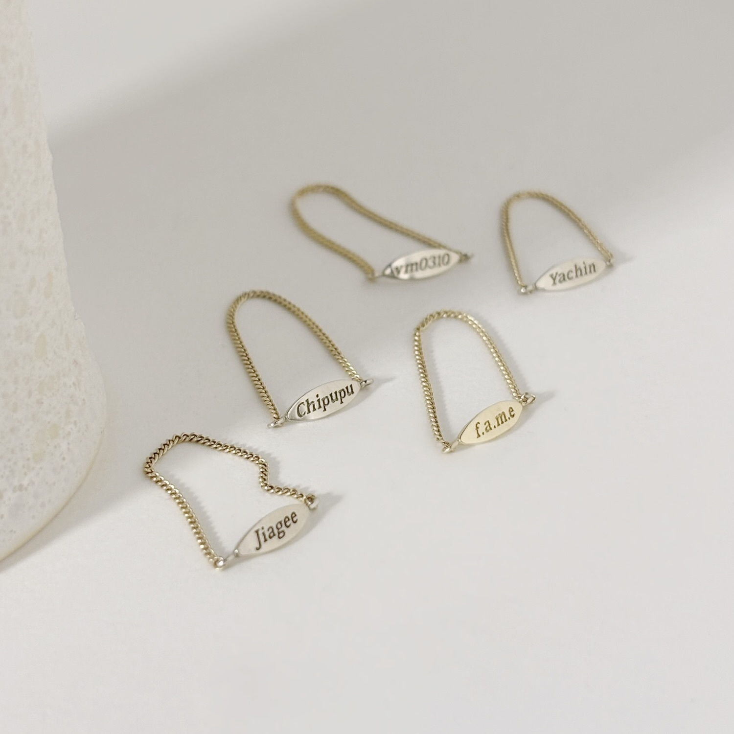 14K刻字小標鍊戒